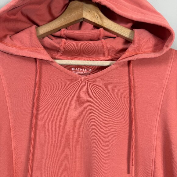 Athleta Sundown Hoodie Sweatshirt Pullover Women's Small Orange Coral Activewear - Picture 7 of 14